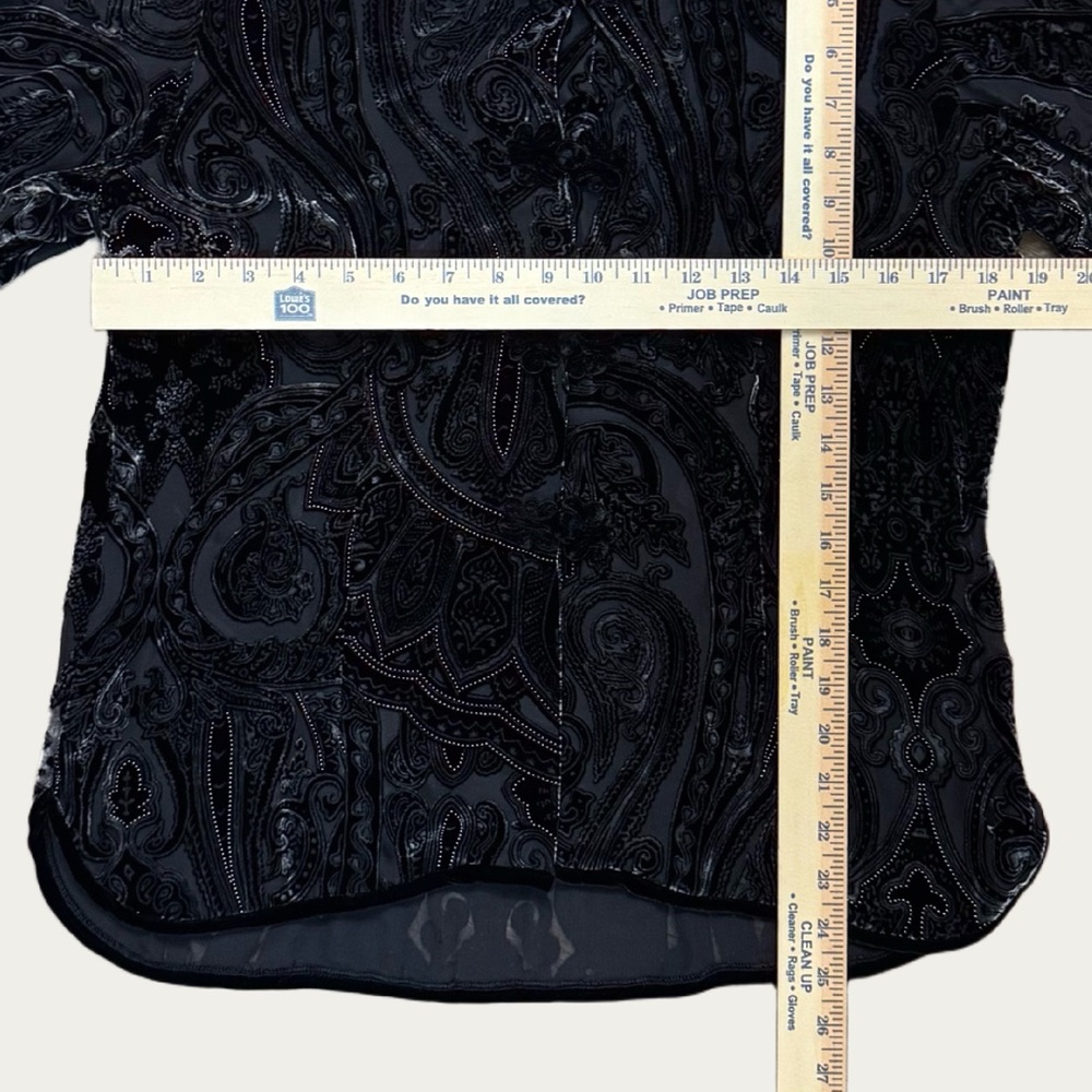 NWT ATOC Touch of Classs Small Velvet Silk Goth Devore Art-Wear Shirt Jacket Top - Picture 6 of 8